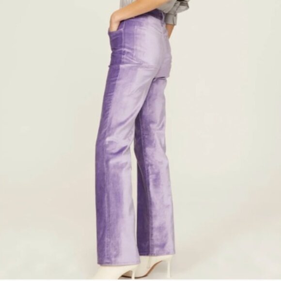 rag & bone Jacey Classic Fit Velvet Pants Jeans Violet Purple NWT 2 $425 - Picture 1 of 6